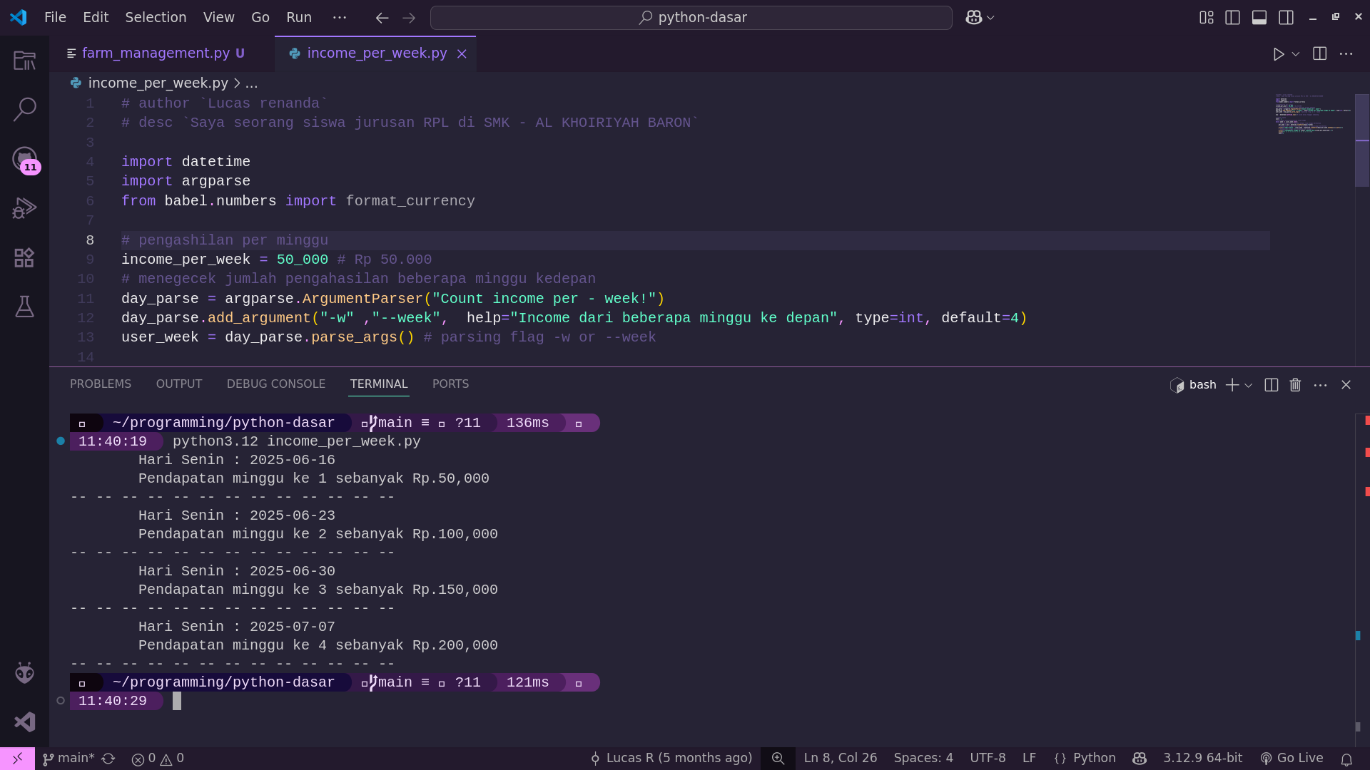 foto proyek count income